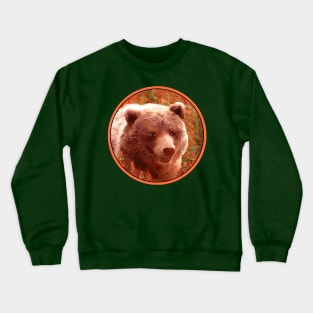 Grizzly Bear Cub in Fireweed Crewneck Sweatshirt